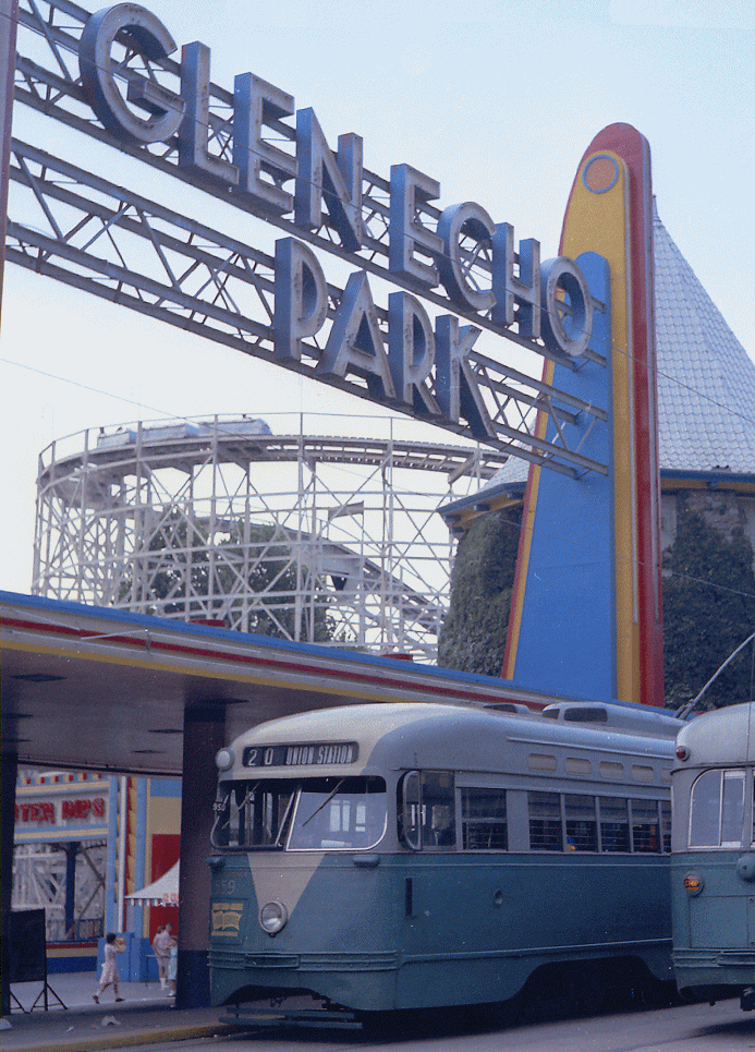 Old color photograph of the entrance to Glen Echo Park